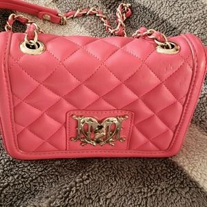 Moschino embossed aurhentic pink crossbody